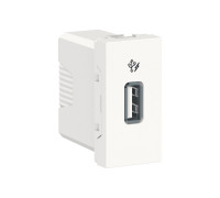 Розетка USB для зарядки, белый, 1 модуль, Unica New Schneider NU342818
