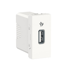 Розетка USB для зарядки, белый, 1 модуль, Unica New Schneider NU342818