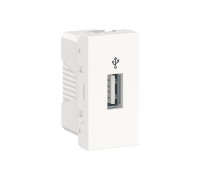 Розетка USB для передачи данных, белый, 1 модуль, Unica New Schneider NU342918