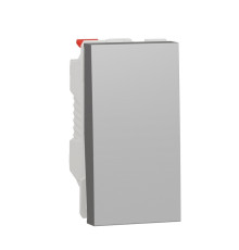 Выключатель проходной 1-клавишный, алюминий, 1 модуль, Unica New Schneider NU310330