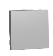 Кнопка, алюминий, 2 модуля, Unica New Schneider NU320630