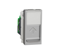Розетка компьютерная RJ45, 5 UTP, алюминий, 1 модуль, Unica New Schneider NU341030