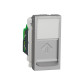Розетка компьютерная RJ45, 5 UTP, алюминий, 1 модуль, Unica New Schneider NU341030