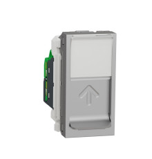 Розетка компьютерная RJ45, 5, STP, алюминий, 1 модуль, Unica New Schneider NU341230