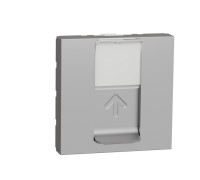 Розетка компьютерная RJ45, 6 UTP, алюминий, 2 модуля, Unica New Schneider NU341530