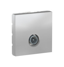 Розетка TV одинарная, алюминий, 2 модуля, Unica New Schneider NU346230