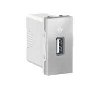 Розетка USB для зарядки, алюминий, 1 модуль, Unica New Schneider NU342830