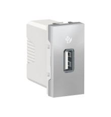 Розетка USB для зарядки, алюминий, 1 модуль, Unica New Schneider NU342830