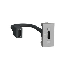 Розетка HDMI, алюминий, 1 модуль, Unica New Schneider NU343030