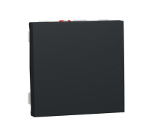 Кнопка, антрацит, 2 модуля, Unica New Schneider NU320654