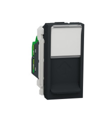 Розетка компьютерная RJ45, 5 UTP, антрацит, 1 модуль, Unica New Schneider NU341054
