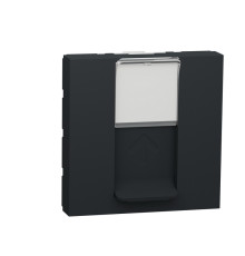 Розетка компьютерная RJ45, 5 UTP, антрацит, 2 модуля, Unica New Schneider NU341154