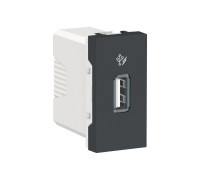 Розетка USB для зарядки, антрацит, 1 модуль, Unica New Schneider NU342854