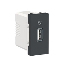 Розетка USB для зарядки, антрацит, 1 модуль, Unica New Schneider NU342854