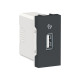 Розетка USB для зарядки, антрацит, 1 модуль, Unica New Schneider NU342854