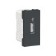 Розетка USB для передачи данных, антрацит, 1 модуль, Unica New Schneider NU342954