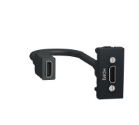 Розетка HDMI, антрацит, 1 модуль, Unica New Schneider NU343054