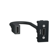 Розетка HDMI, антрацит, 1 модуль, Unica New Schneider NU343054