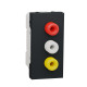 Розетка 3 RCA, антрацит, 1 модуль, Unica New Schneider NU343154