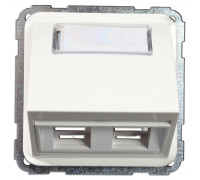 Корпус для двух разъемов RJ-12/RJ-45 Keystone, белый, Polo Regina 13022401