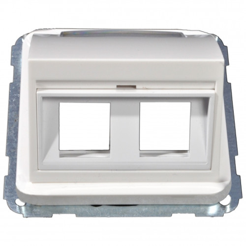 Корпус для двух разъемов RJ-12/RJ-45 Keystone, белый, Polo Regina 13022401
