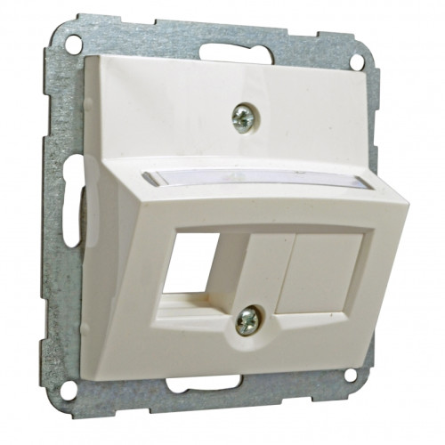 Корпус для двух разъемов RJ-12/RJ-45 Keystone, белый, Polo Fiorena 22029902