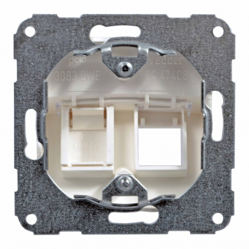 Корпус для двух разъемов RJ-12/RJ-45 Keystone, белый, Polo Fiorena 22029902
