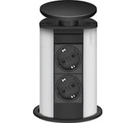 Выдвижной блок розеток в стол EVOline Port, 2шт. по 220В, черный
