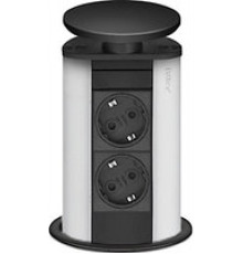Выдвижной блок розеток в стол EVOline Port, 2шт. по 220В, черный