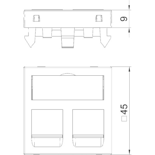 Панель для двух модулей RJ45 R&M, 45х45, белый, 6119292 Obo Bettermann