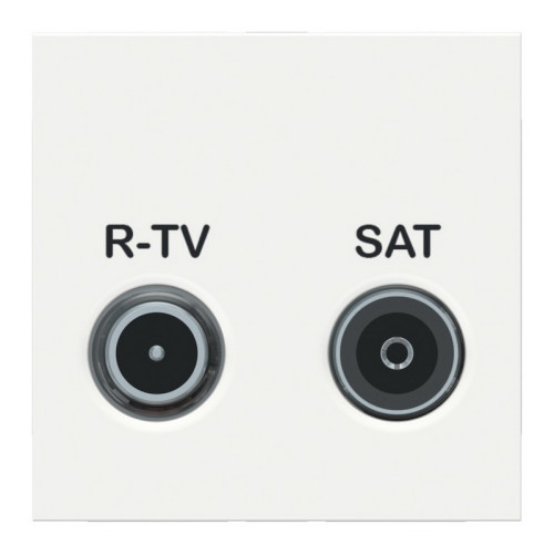 Розетка R-TV SAT одинарная, белый, 2 модуля, Unica New Schneider NU345418