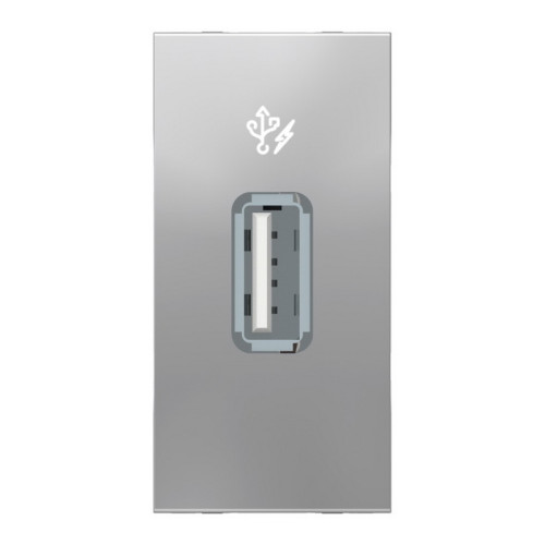 Розетка USB для зарядки, алюминий, 1 модуль, Unica New Schneider NU342830