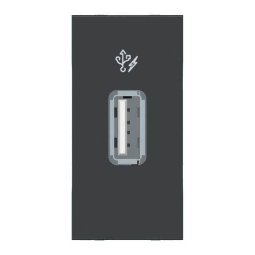 Розетка USB для зарядки, антрацит, 1 модуль, Unica New Schneider NU342854