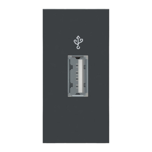 Розетка USB для передачи данных, антрацит, 1 модуль, Unica New Schneider NU342954