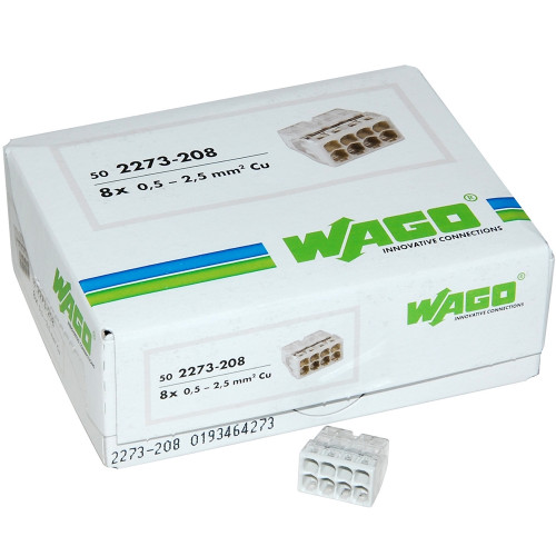 Клемма Wago на 8 проводов, 2273-208
