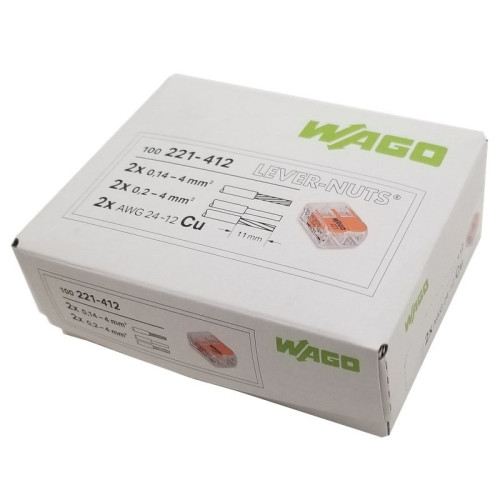 Клеммник Wago на 2 провода универсальный, 221-412