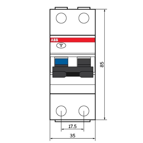 Дифавтомат 10А, 30мА, уставка С, ABB DSH201 C10 AC30