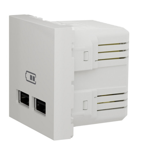 Розетка USB для зарядки, двойная, белый, 2 модуля, Unica New Schneider NU341818