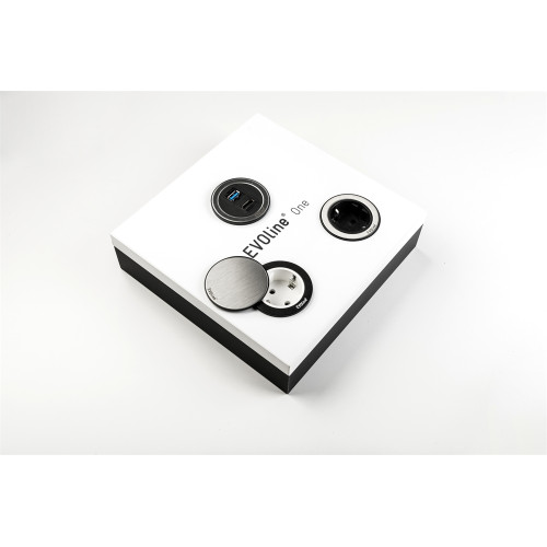 Врезная розетка 220В, черный, EVOline One