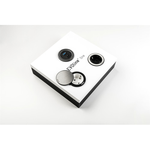 Врезная розетка 220В, белый, EVOline One