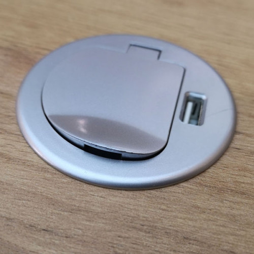 Удлинитель 220В с USB в стол, алюминий, GTV CHARGER MINI AE-BPW1S1UCH-53