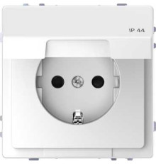 Розетка электрическая с крышкой, IP44, белый лотос, Merten MTN2314-6035