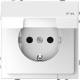 Розетка электрическая с крышкой, IP44, белый лотос, Merten MTN2314-6035
