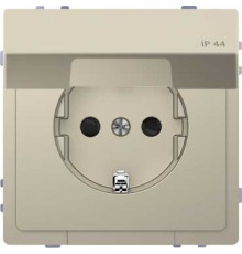 Розетка электрическая с крышкой, IP44, сахара, Merten MTN2314-6033