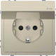 Розетка электрическая с крышкой, IP44, сахара, Merten MTN2314-6033
