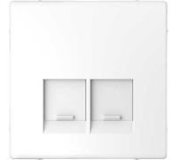 Накладка компьютерной розетки RJ45, двойная, белый лотос, Merten MTN4572-6035