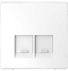 Накладка компьютерной розетки RJ45, двойная, белый лотос, Merten MTN4572-6035