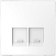 Накладка компьютерной розетки RJ45, двойная, белый лотос, Merten MTN4572-6035