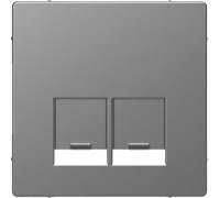 Накладка компьютерной розетки RJ45, двойная, нержавеющая сталь, Merten MTN4572-6036