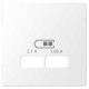 Накладка USB розетки, белый лотос, Merten MTN4367-6035